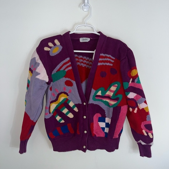 Vintage Sweaters - Vintage Abstract Cardigan